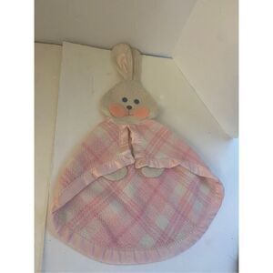 FP Fisher Price bunny lovey blankie 1979 pink‎ white
